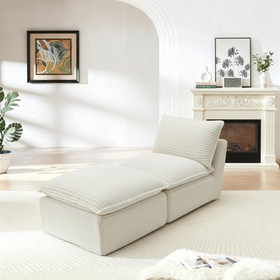 Direct Wicker Modern Corduroy Cloud Sofa, Suitable for Small Space