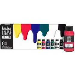 Winsor & Newton, Künstlerfarbe + Bastelfarbe, Basics acrylic fluid set 6x118ml row (118 ml)