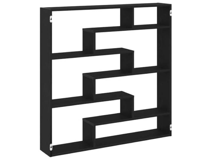 LASWWQMRF Schweberegal Schwarz 7 Fächer Wandboard 100x18x100 cm Platzsparendes Wandelement für Wohnzimmer und Schlafzimmer mit 60 kg Belastbarkeit und pflegeleichter Oberfläche.