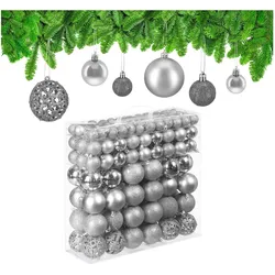 Relaxdays, Christbaumschmuck, Weihnachtskugeln-Set (150x)