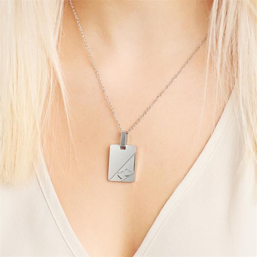 Unique Anhänger mit Herzmotiven Edelstahl silber