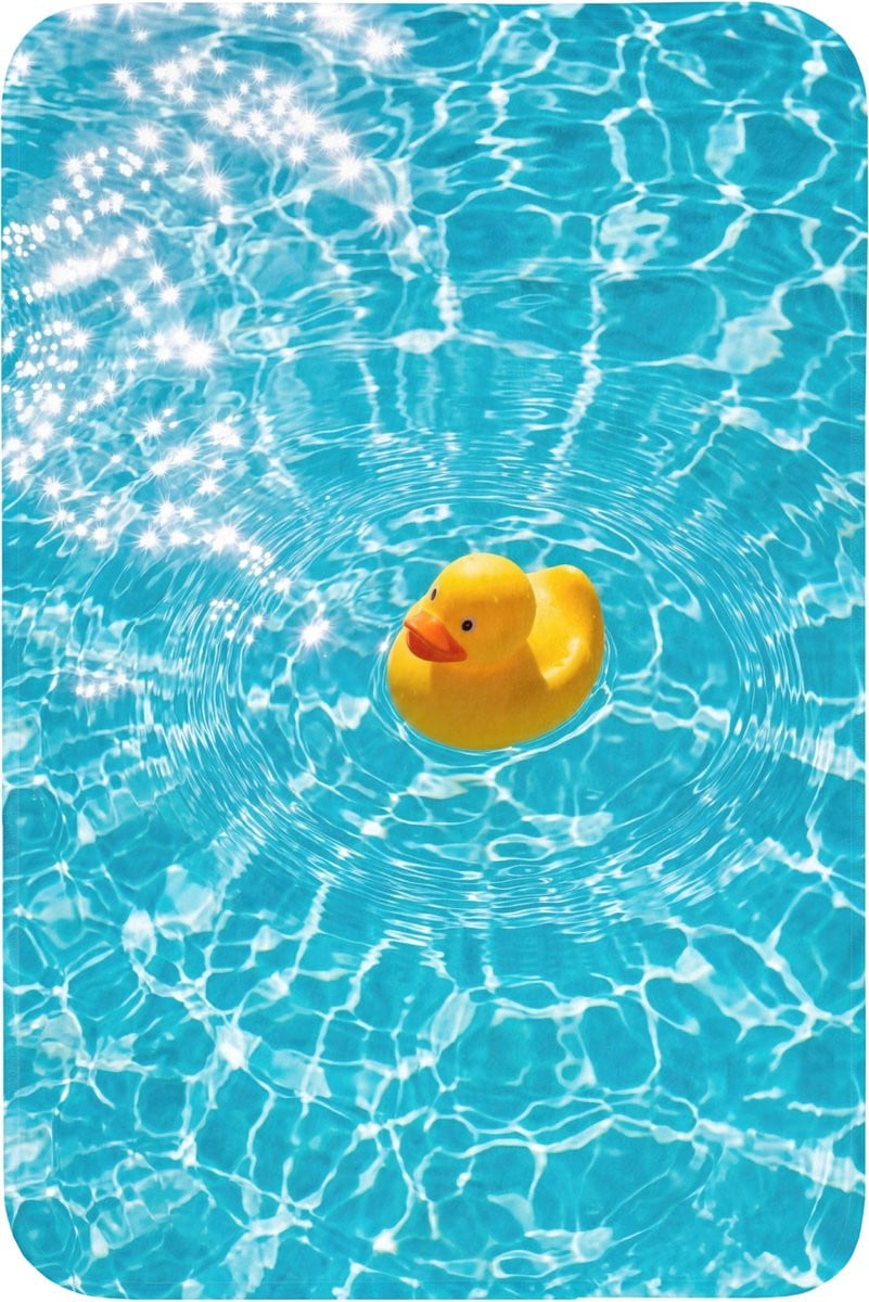Antislip Badmat met Badeend Design - Blauw - 60 x 90 cm