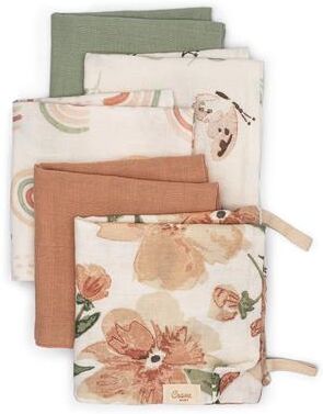 Crane Baby Parker Pink Floral Cotton Washcloth (Set of 5)