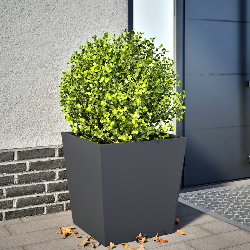 Latitude Run Asua Outdoor Planter Box Anthracite 50cm H x 50cm W x 50cm D