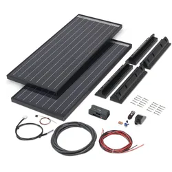 Büttner Elektronik Solar-Komplettanlage Power Blackline Solar Kit MT 200 / 2 x 100 W