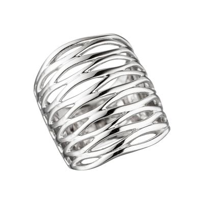 Silberring JOBO Gr. 56, silber (silber 925), Fingerringe, Damen, 56, Silber 925 (Sterlingsilber), Silberring, breit 925 Silber