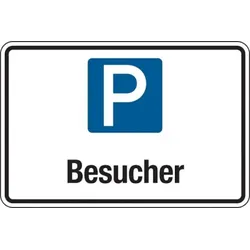 Parkplatzschild, Besucher, 200x300mm, Aluverbund - 300x200x2 mm Aluverbund