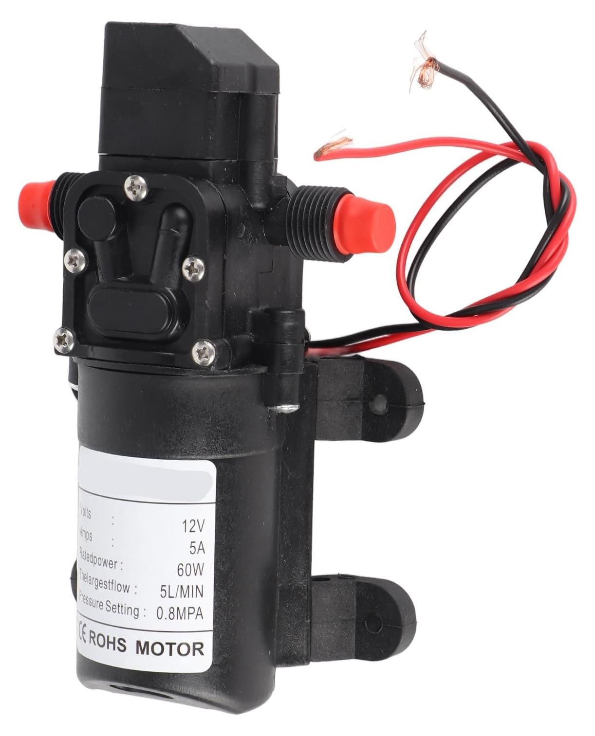 Dripio Hoogdruk membraanpomp, 12V, 60W, 5 liter per minuut, zelfaanzuigend