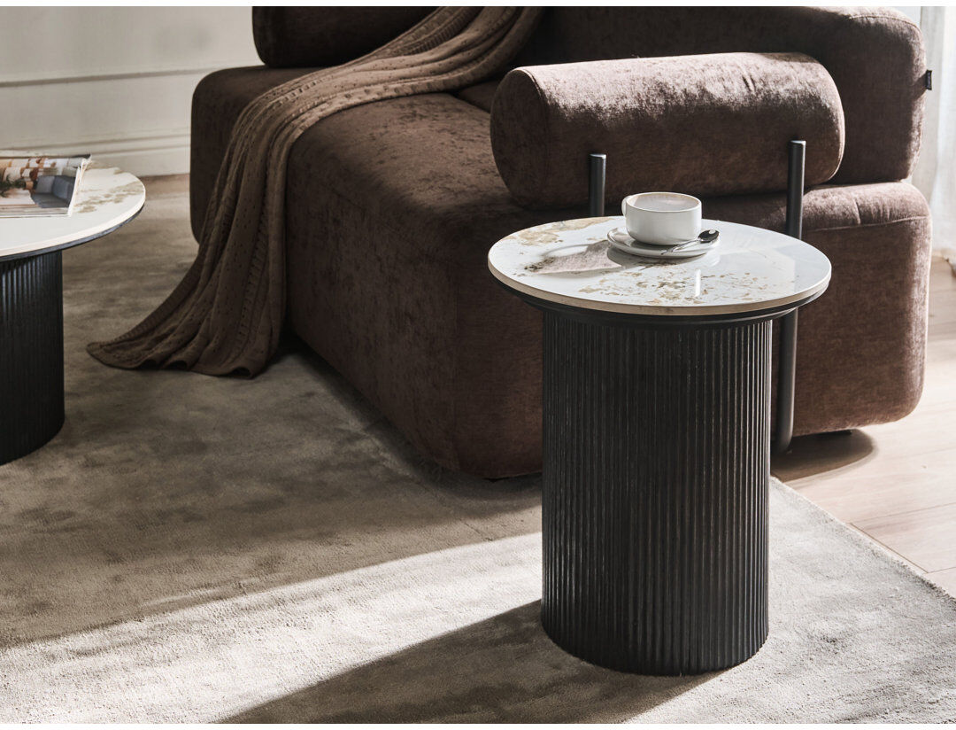 Fairmont Park Pedestal End Table Black 50cm H X 45cm W X 45cm D