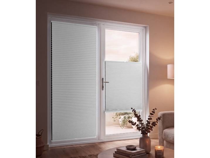 Wabenplissee ohne Bohren für Balkontür 90x210cm
