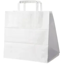 Papiertragetasche weiß 32+21 x 33 cm – 250 Stück