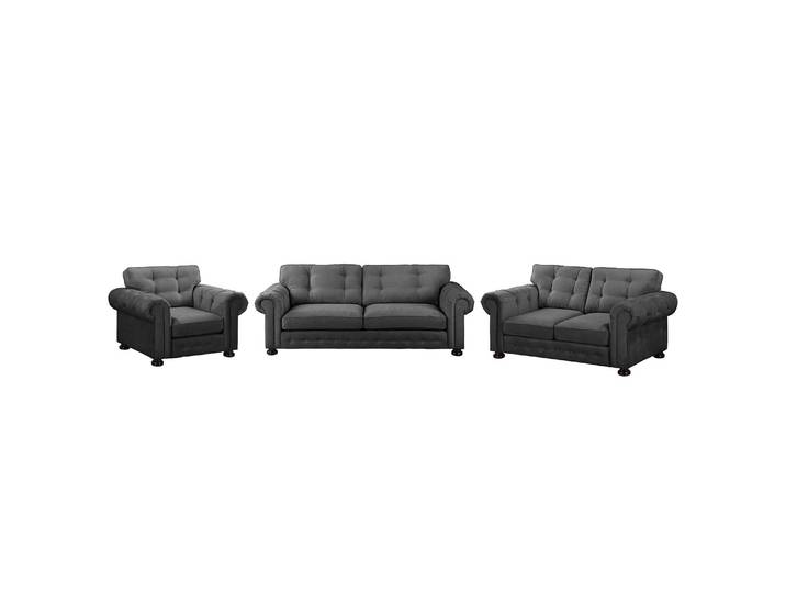 Polstergarnitur Marau 3-2-1 Grau/Grau Webstoff Glamour