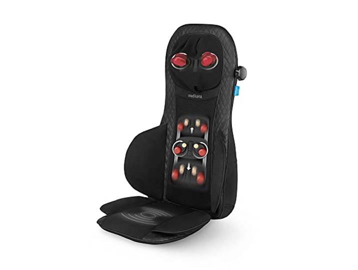 medisana MCG 820 Shiatsu Massagesitzauflage mit Gel-Massageköpfen, Rückenmassage und Nackenmassage, Massagematte mit Wärmefunktion, 3 Intensitäten, Rückenmassagegerät mit Rotlichtfunktion