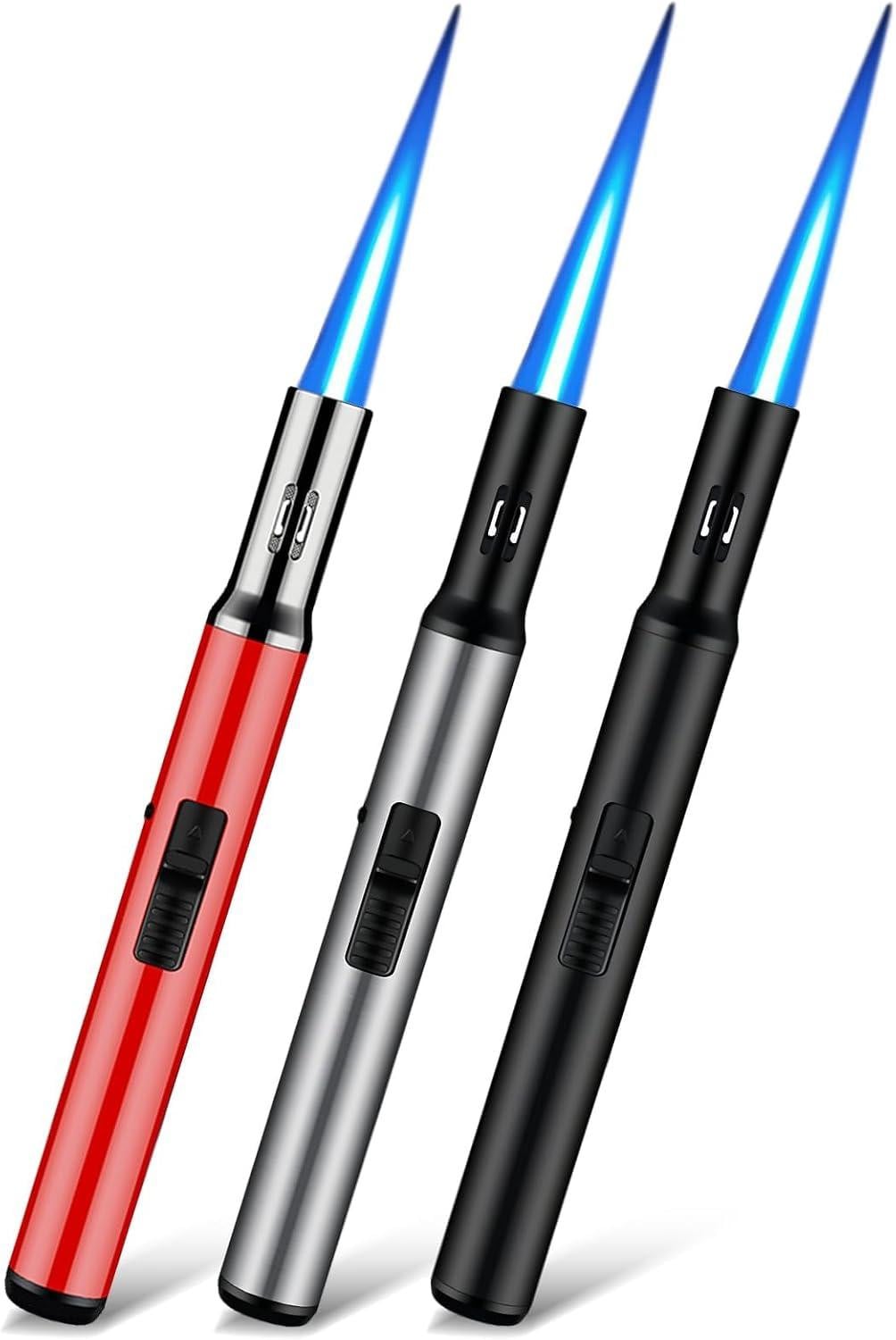oCreon Set van 3 navulbare winddichte stormaanstekers, lengte 19 cm