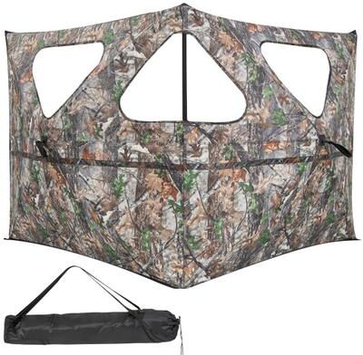 Costway 2-Panel Hunting Ground Blind Pop Up Fence with 3 Shoot Through Ports