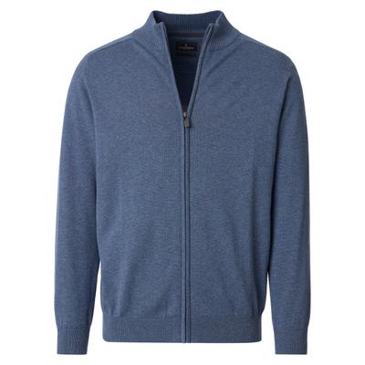 Strickjacke CASAMODA "CASAMODA Strickjacke uni", Herren, Gr. 5XL, königsblau, 100% Baumwolle, Strickjacken Strickjacke
