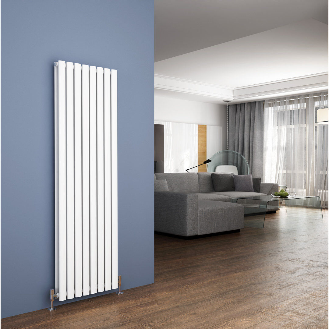 Belfry Heating Liberty Vertical Oval Panel Radiator White 160cm H x 48cm W x 8.2cm D