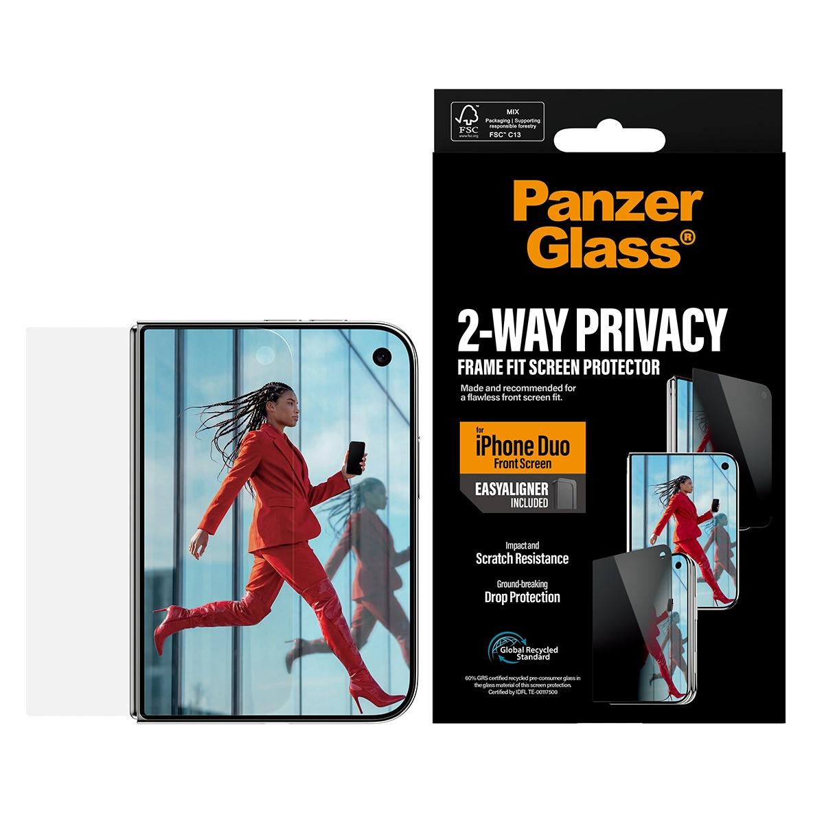 PanzerGlass Privacy Front Screen Protector (1 Stk., Apple iPhone Duo) (PG12437)