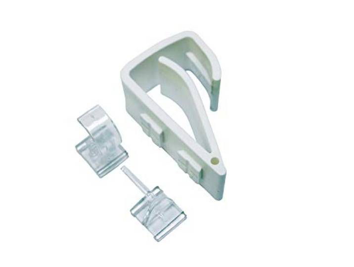 GARDINIA Klemmträger Easy Click für Vitragestangen/Caféhausstangen, 2 Stück, Kunststoff, Weiß