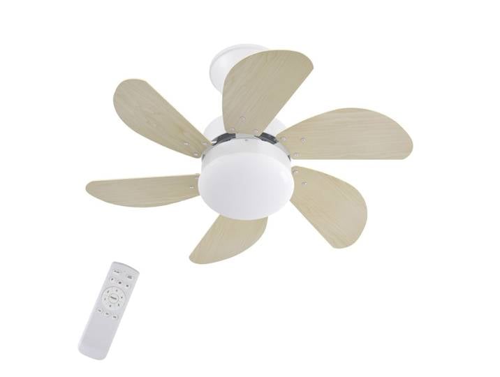 Ventilateur de plafond en fer et plastique 75x75x42cm couleur bois e27