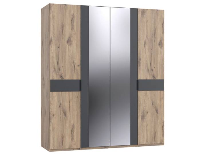 Drehtürenschrank Bergamo Graphit-/Eichefarben