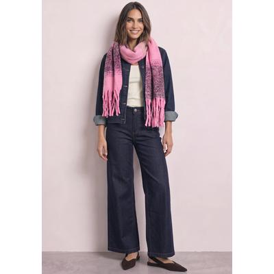 Schal STREET ONE, Damen, Gr. onesize, pink (multicolor), Stoff, 100% Polyester, gemustert, Modetücher Schal, mit Fransenkante