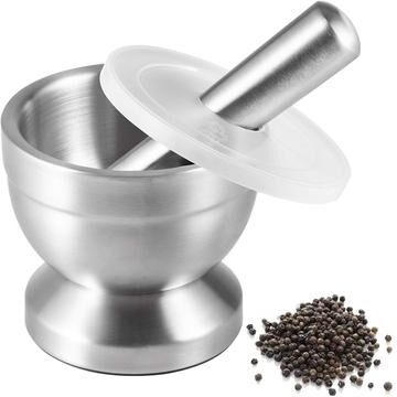 ModernMart Stainless Steel Mortar And Pestle Spice Grinder Bowl For Herbs, Seasonings And Pills Stainless Steel Mortar And Pestle Spice Grinder Bowl For Herbs, Seasonings And Pills