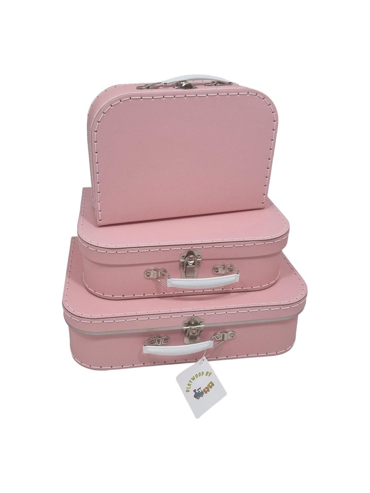 Playwood Cardboard Suitcase Set Pink 3 pcs.