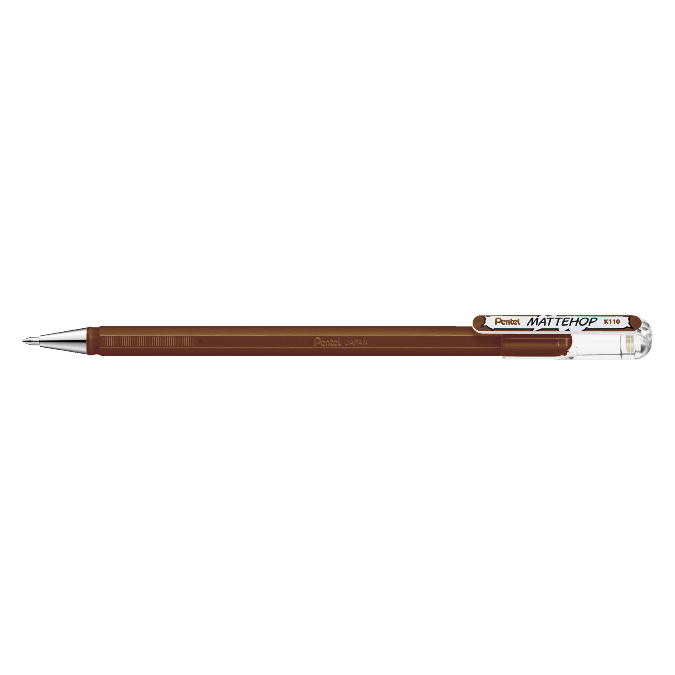 Pentel Mattehop Gelschreiber 0,5 mm, Schreibfarbe: braun, 1 St. (1x) (K110-VEX)