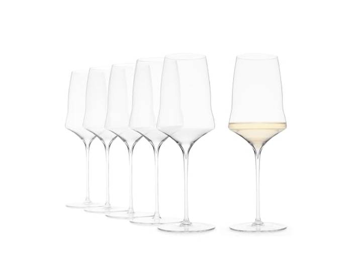 Josephinenhütte® JOSEPHINE N°1 Weißweingläser [DAS GLAS FÜR GENIESSER] - handgefertigt & mundgeblasen - 6er Set für Weißwein und Rosé - funktionales Design für intensives Aroma