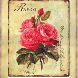 Moritz Deko Blechschild Rose Rosenstrauß Retro Geschenk-Idee aus Metall Vintage-Design zur Dekoration