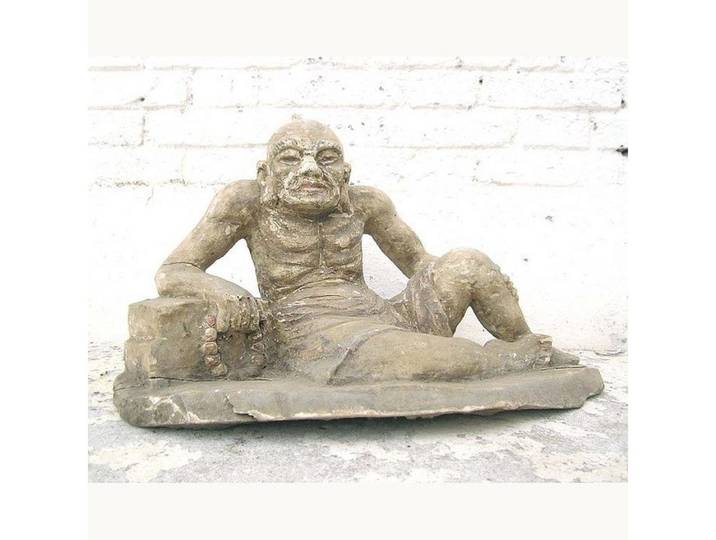 Luxury-Park-Direct Kommode Skulptur Greis alter Mann Lazarus buddhistisch Pappel rund 80 Jahre al