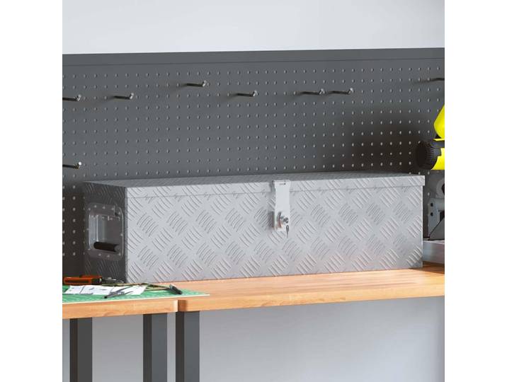 Vidaxl Boîte en aluminium 80.5x22x22 cm Silberfarbe