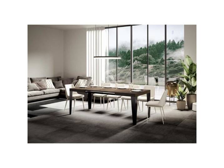 Table Flame Extensible Dessus Noyer 90x130 telaio Allongée 390 Anthracite