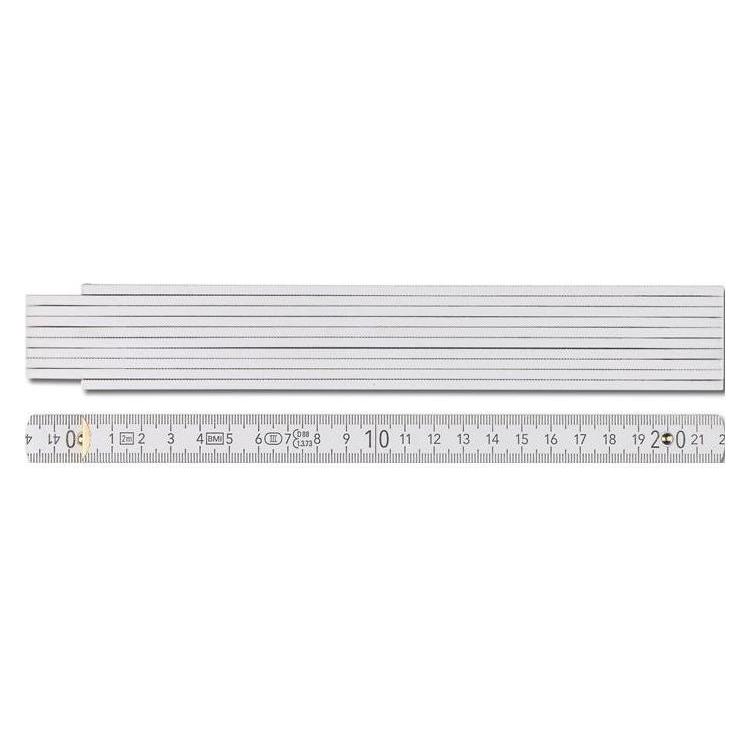 BMI Gliedermassstab 9072 Länge 2 m Breite 16 mm mm/cm EG III Buche weiss (2 m) (976907200)