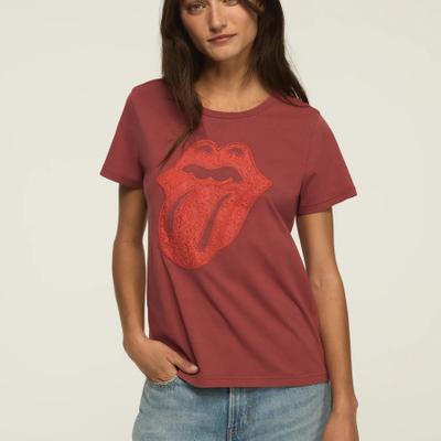 Lucky Brand Rolling Stones Lace Classic Crew in Ketchup, Size XS