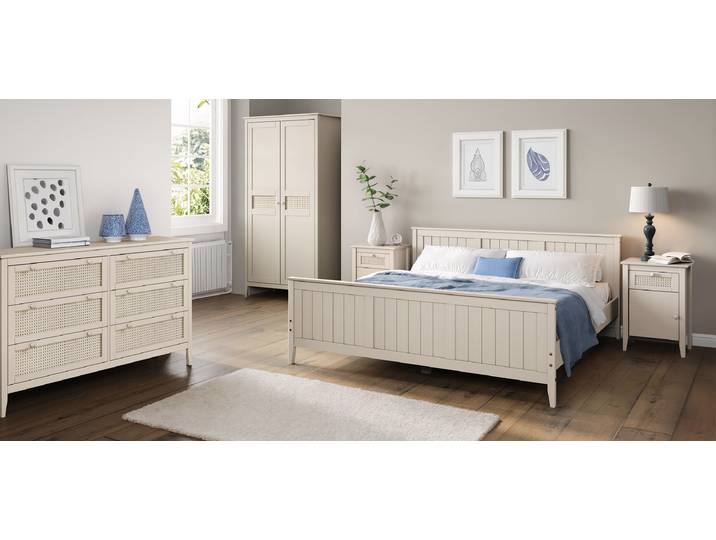 Table de nuit massive 48 x 68 x 37cm Beige/Cachemire