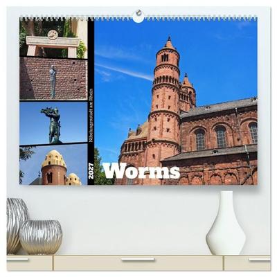 Worms-Nibelungenstadt am Rhein (hochwertiger Premium Wandkalender 2027 DIN A2 quer), Kunstdruck in Hochglanz