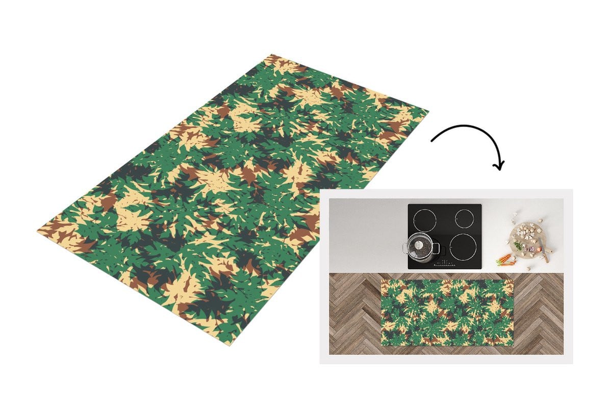 Keukenloper Jungle Camouflage Animal Print Vinyl - 120 x 60 cm