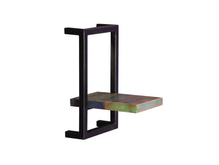 Mid.you Wandregalset, Mehrfarbig, Schwarz, Holz, Metall, 5-teilig, Altholz,Altholz, massiv, 6 Fächer, 120x75x25 cm, Küchen, Küchenmöbel, Küchenregale