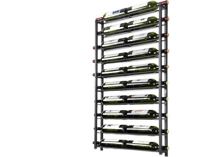 LIUCHUCHU Kreatives Weinregal Weinregal zur Wandmontage: Hängendes Wandmontage for 20 Flaschen - Schwarzer Wand-Weinlagerhalter