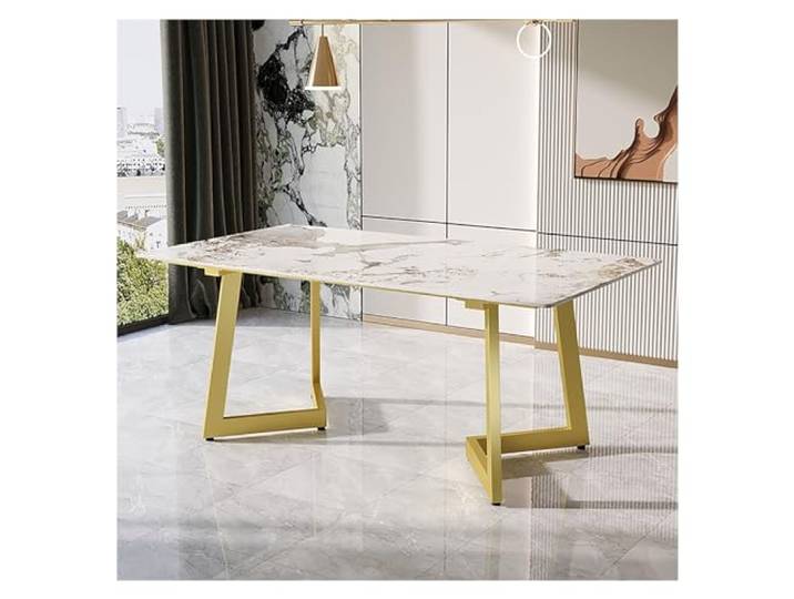 JIiopCFegh Tischbeine, DIY-Eisenbeine, robuste, hohe Schreibtischbeine aus Metall(Gold,120x60x73cm)