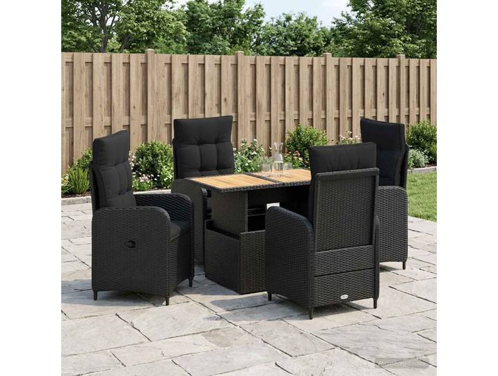 vidaXL Outdoortisch-Set 5 stk. Schwarz