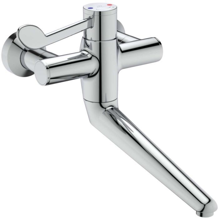 Ideal Standard 2 Wand-Waschtisch-Thermostat A6701AA absperrbar, DN 15, Ausladung 356 mm, chrom