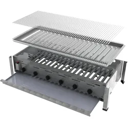 ChattenGlut, Gasgrill, Gasbräter 6-flammig mit Einzelne Edelstahlstäbe als Rost (22 kW)