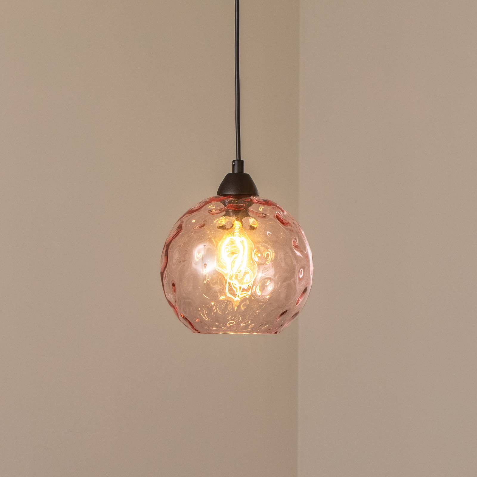 Glas Hängelampe Benek Opviq, dimmbar, violett / pink / rose, für Wohn- / Esszimmer, Glas, Junges Wohnen, Pendelleuchte