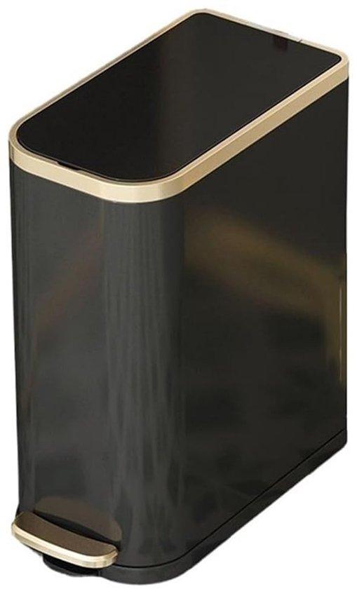Küchenabfalleimer mit Pedal, 15 Liter, schwarz, hygienisch, soft-close Deckel