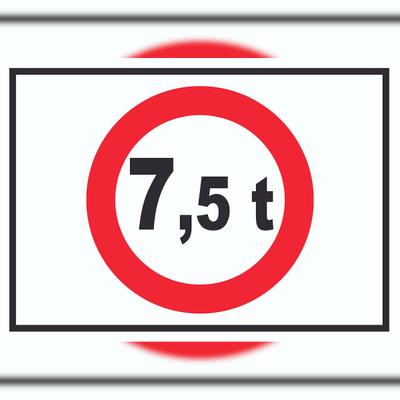 HB-Druck Durchfahrt verboten 7,5 Tonnen Symbol Schild A2 (420x594mm)