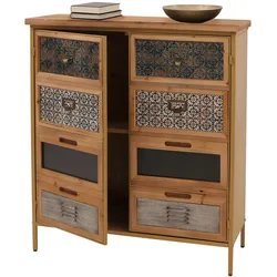 Apothekerkommode HWC-O79, Schrank Highboard Staufächer, Vintage Shabby-Look 94x80x35cm, blau