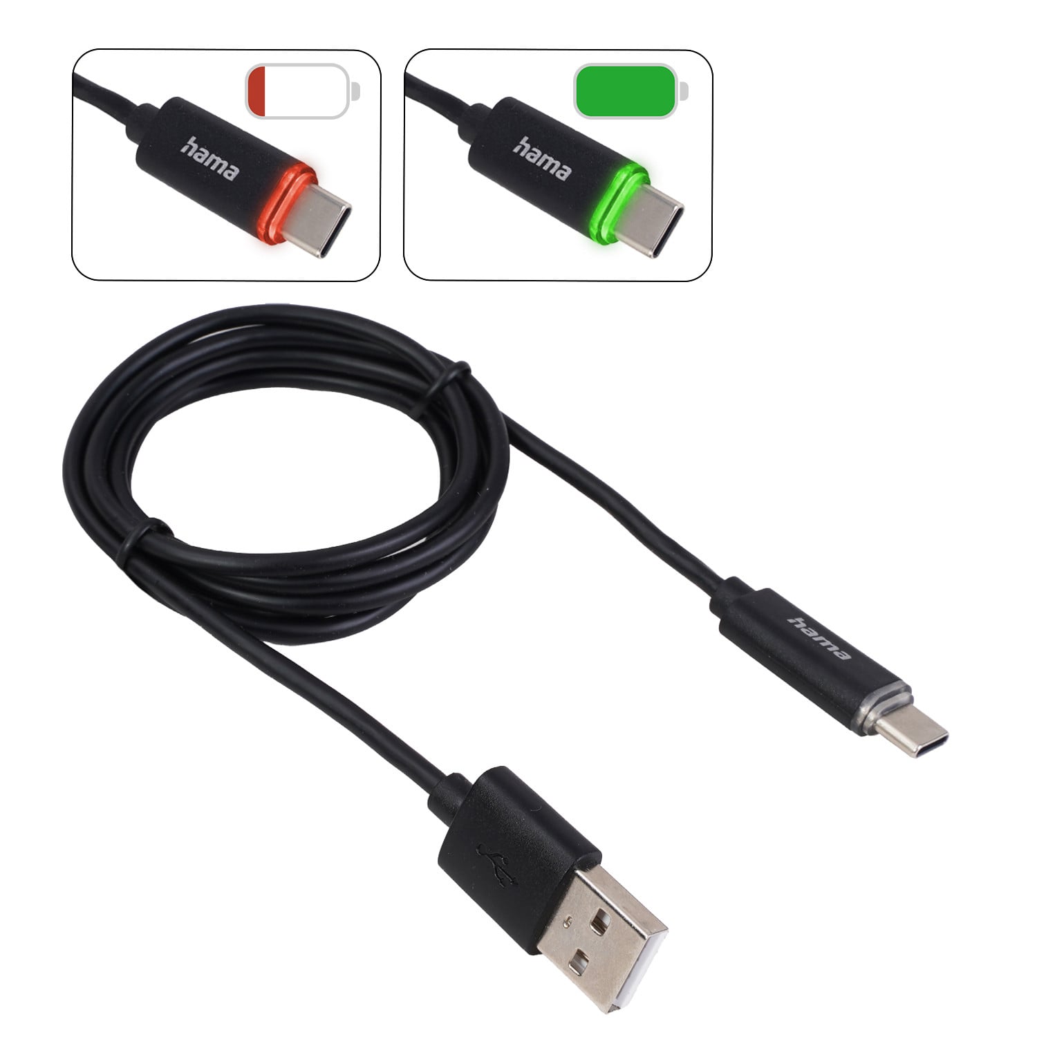 Hama USB-A naar USB-C kabel met LED-laadindicator